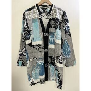 Citron Kimono Top L Boho Eclectic Asian Floral Maximalist Avant Garde Lagenlook